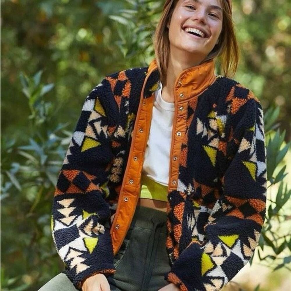 Free People Rocky Ridge Hit The Slopes Jacket In Night Sky Combo Size Small